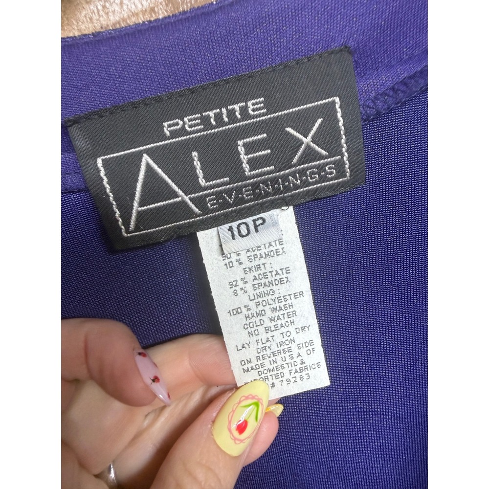 Alex Evenings Petite 10P Purple Shimmer 3 Piece Maxi Skirt Jacket Formal Set - Picture 2 of 9